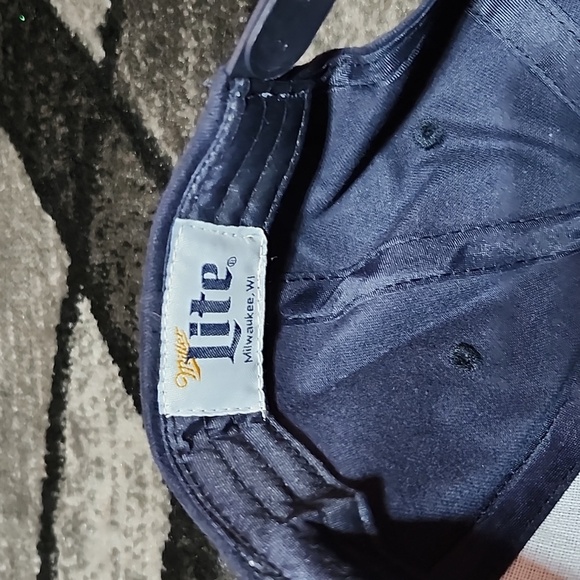 MILLER LITE EMBROIDERED NAVY BLUE SNAP-BACK HAT - Picture 9 of 13